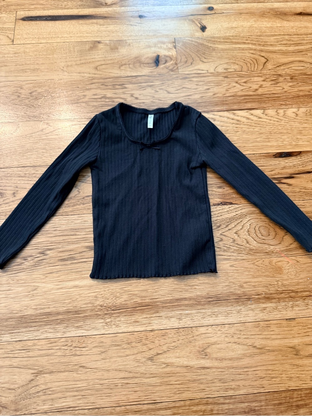 Rylee + Cru Black Ribbed Long Sleeve Top
